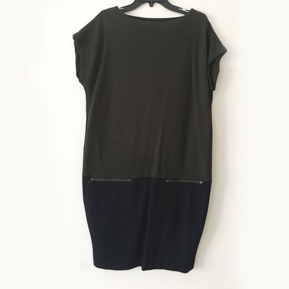 Green & Navy Blue Tunic Dress